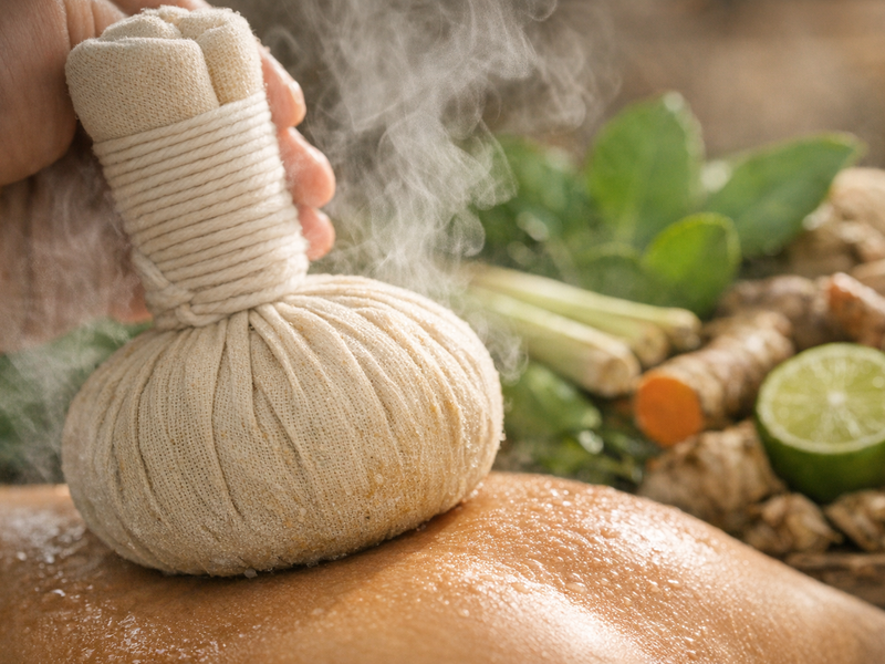 Heiße Kräuterstempel